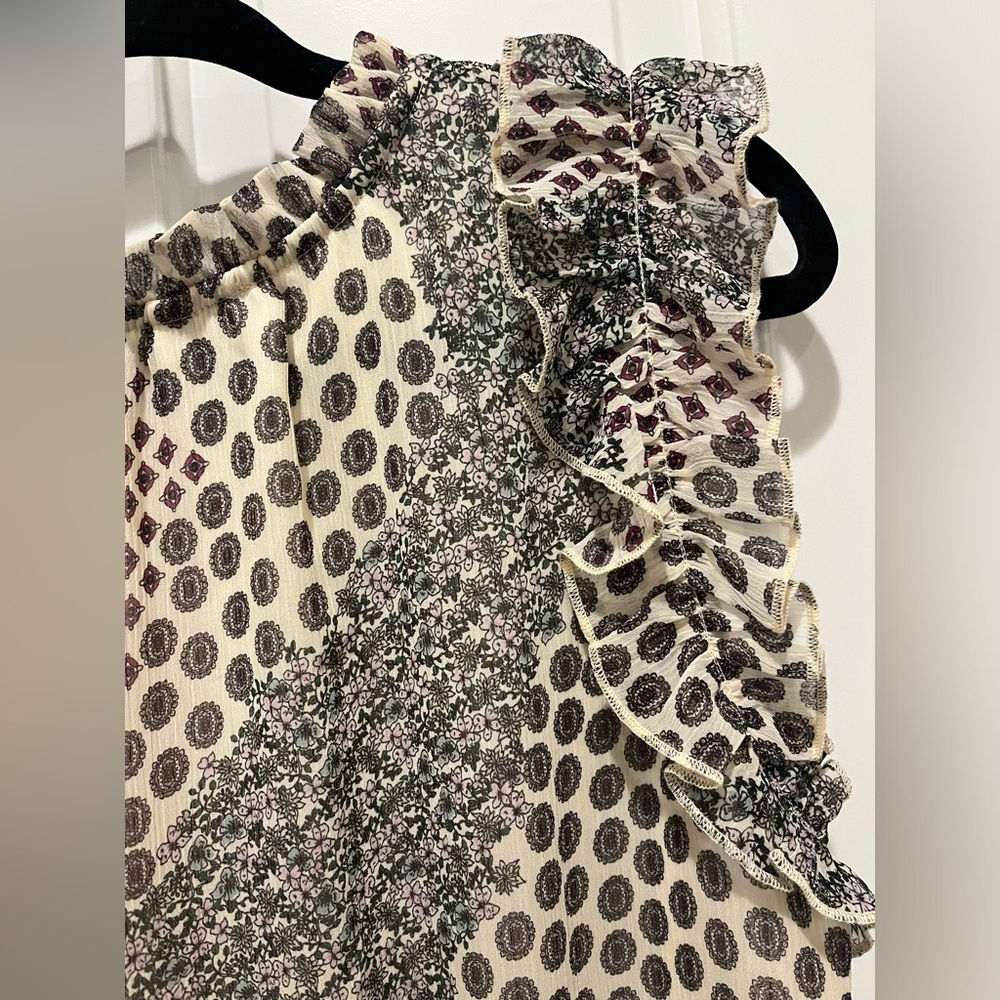 Beautiful Loft Ruffle Sleeve Blouse Like New Sz L - Picture 6 of 10